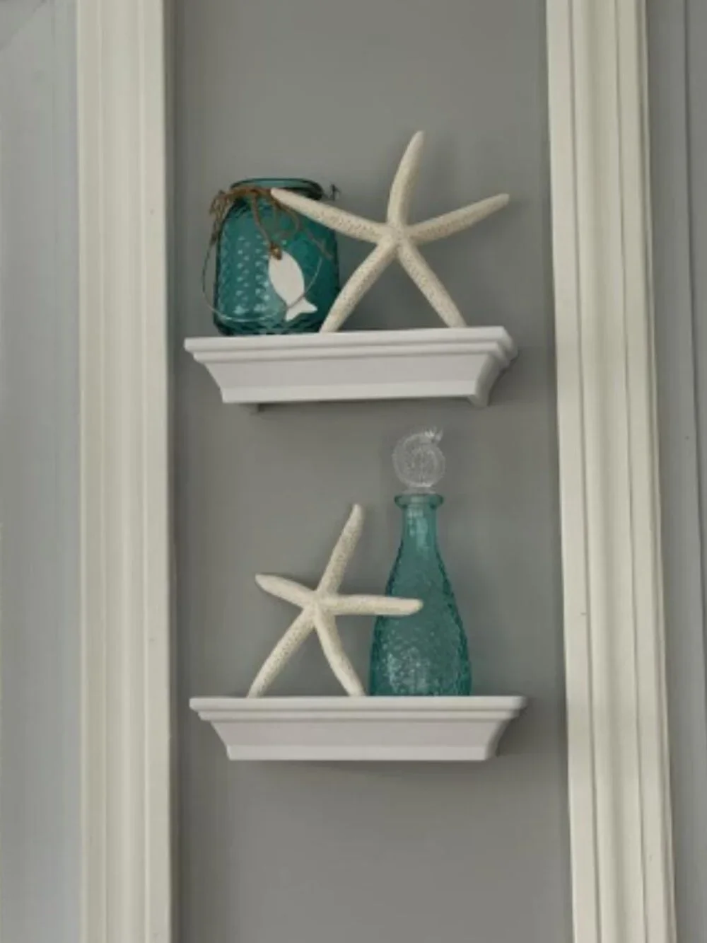 White Floating Shelves Wall Shelf 8 x 4 Holds 5lb Ste of 2